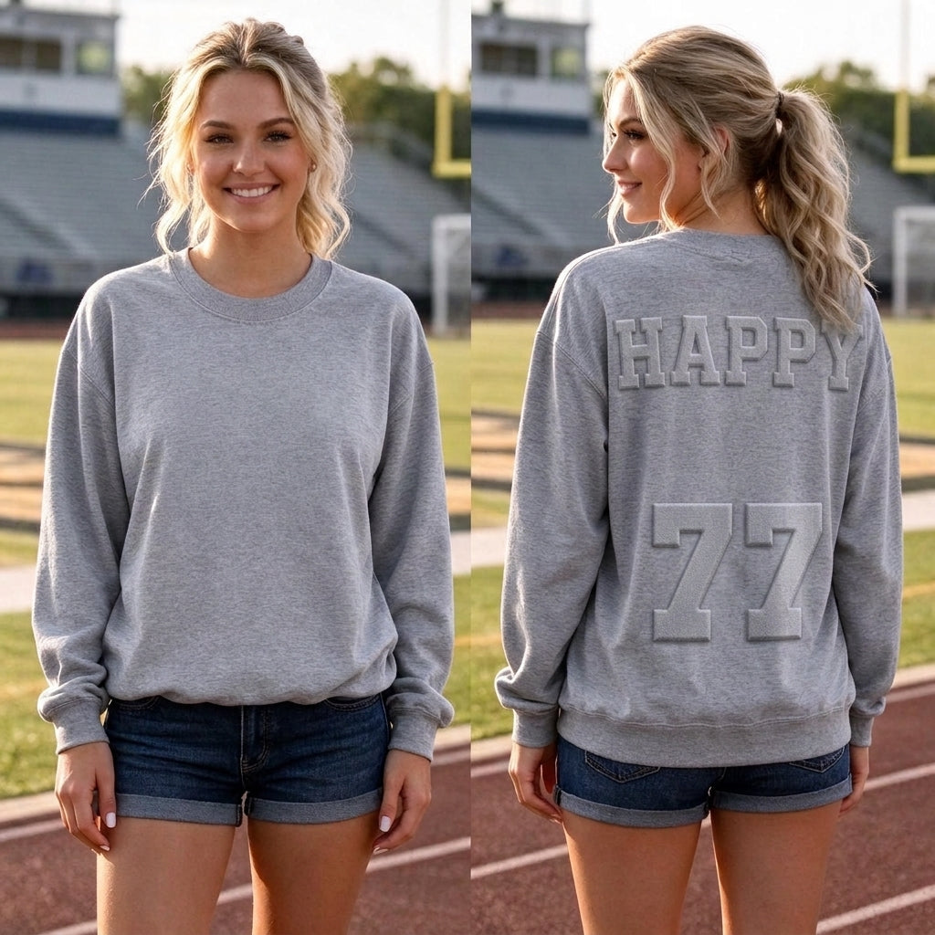 Custom Back Embossed Jersey Sweatshirt