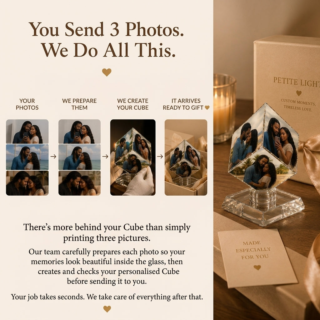 Custom Crystal Photo Cube Keepsake