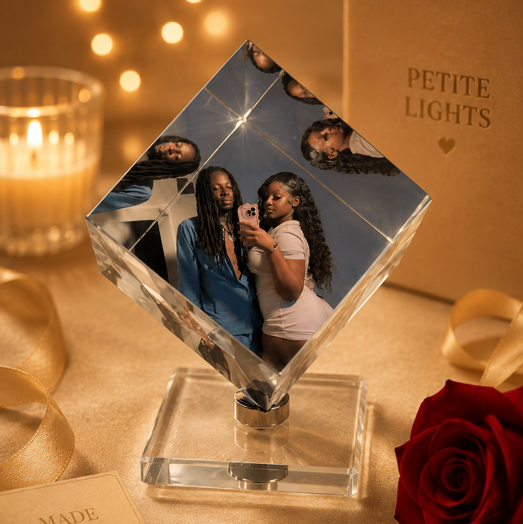 Custom Crystal Photo Cube Keepsake