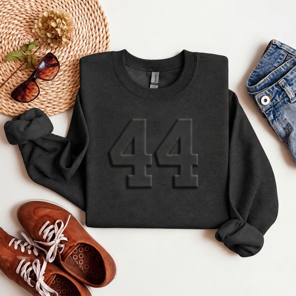 Custom Embossed Number Crewneck Sweatshirt