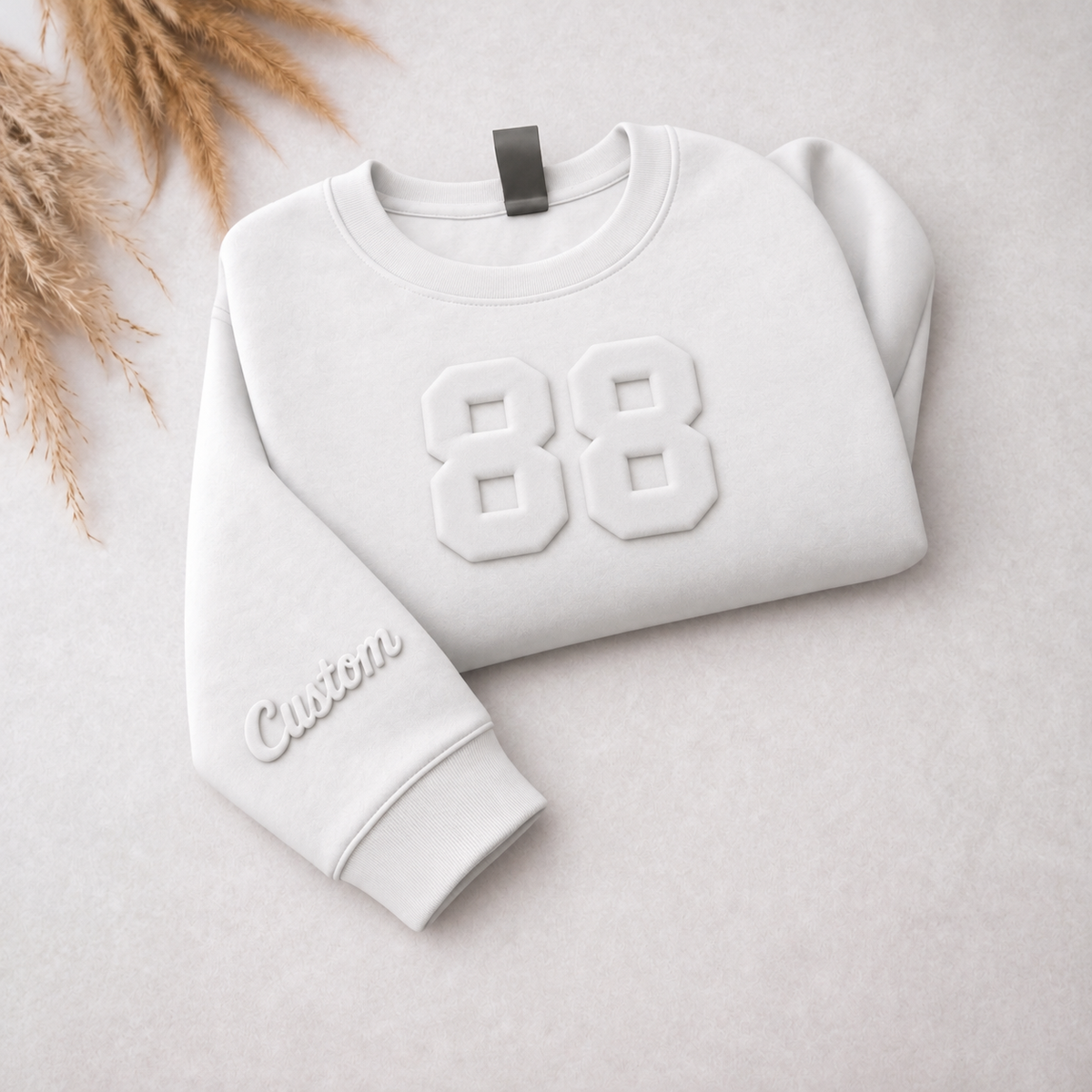 Custom Embossed Number Crewneck Sweatshirt