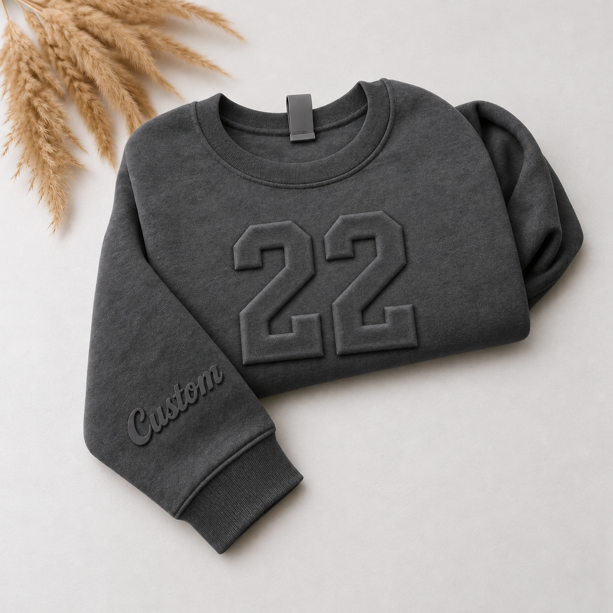 Custom Embossed Number Crewneck Sweatshirt