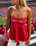 Custom Embroidered Strapless Game Day Tube Top