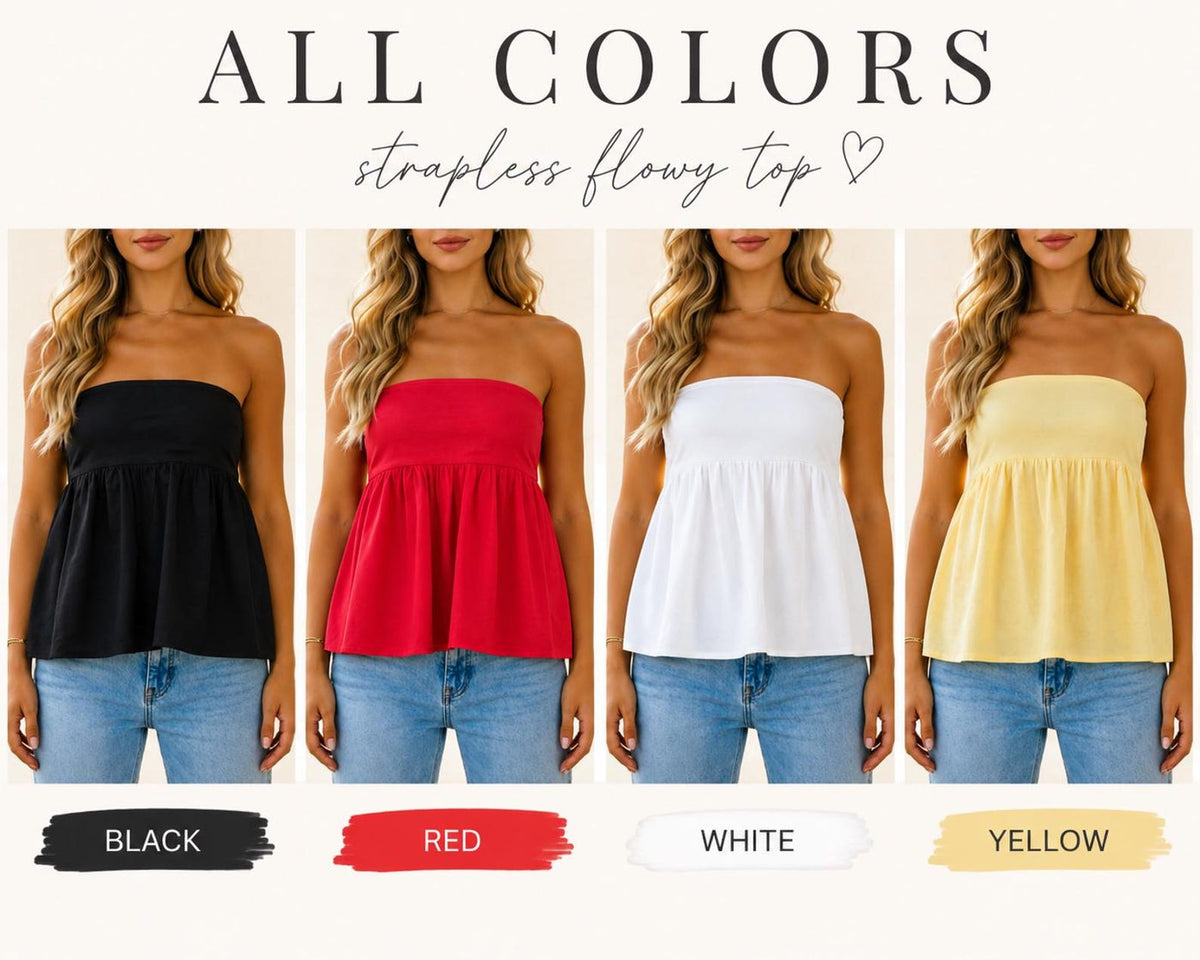 Custom Embroidered Strapless Game Day Tube Top