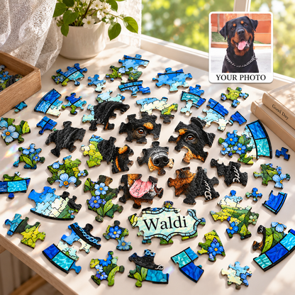 Custom Floral Pet Portrait Puzzle