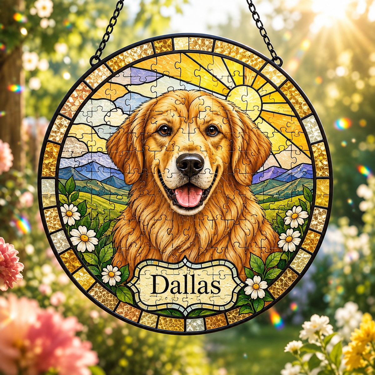 Custom Floral Pet Portrait Puzzle