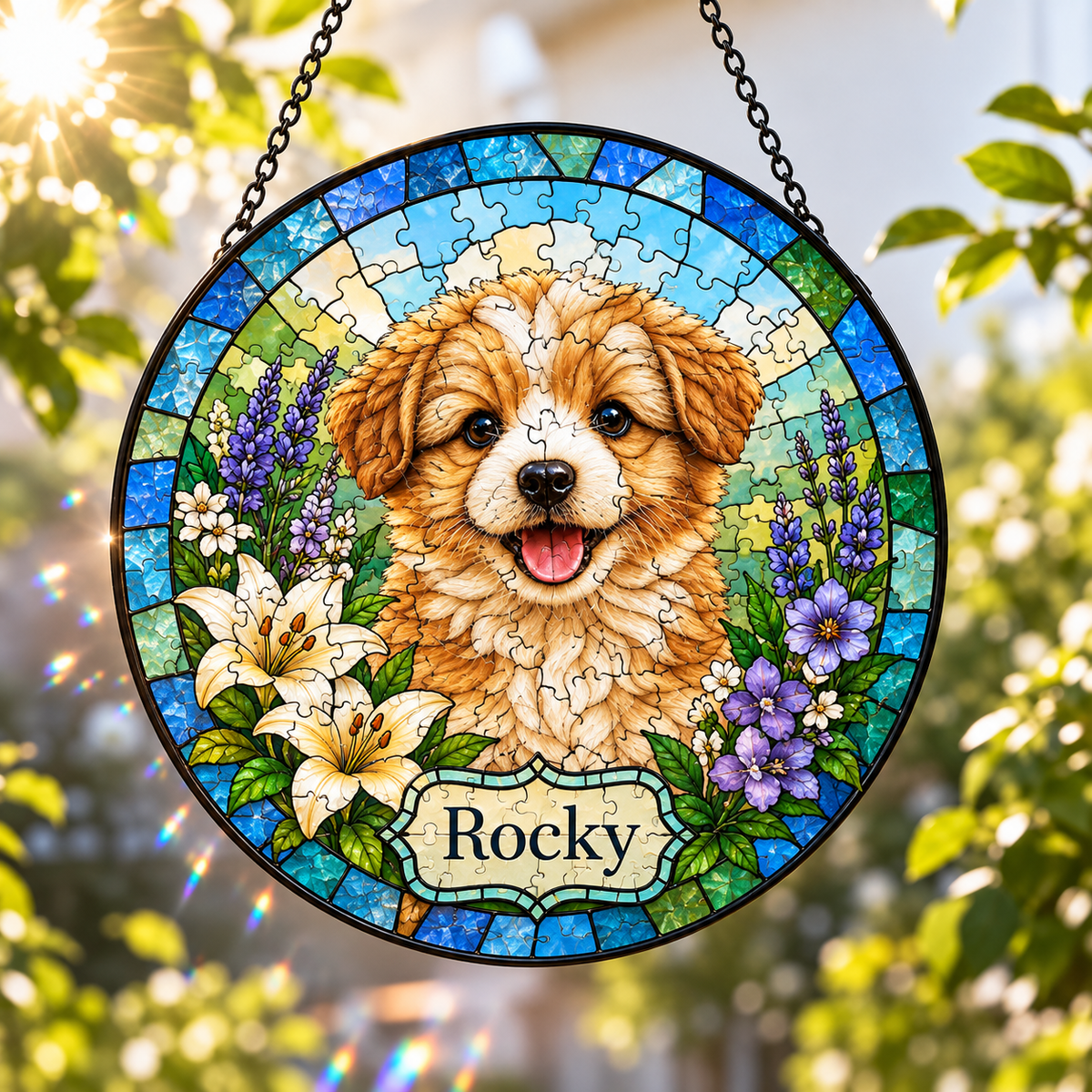 Custom Floral Pet Portrait Puzzle