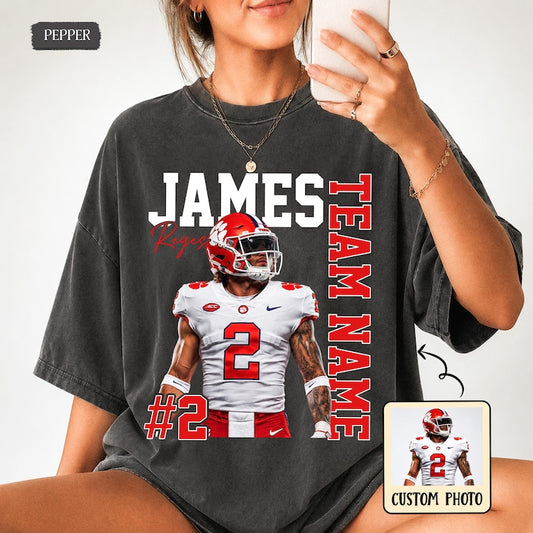 Custom Football Player Photo Shirt