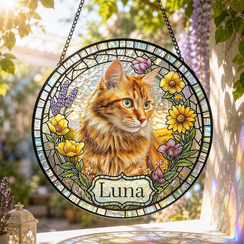 Custom Floral Pet Suncatcher