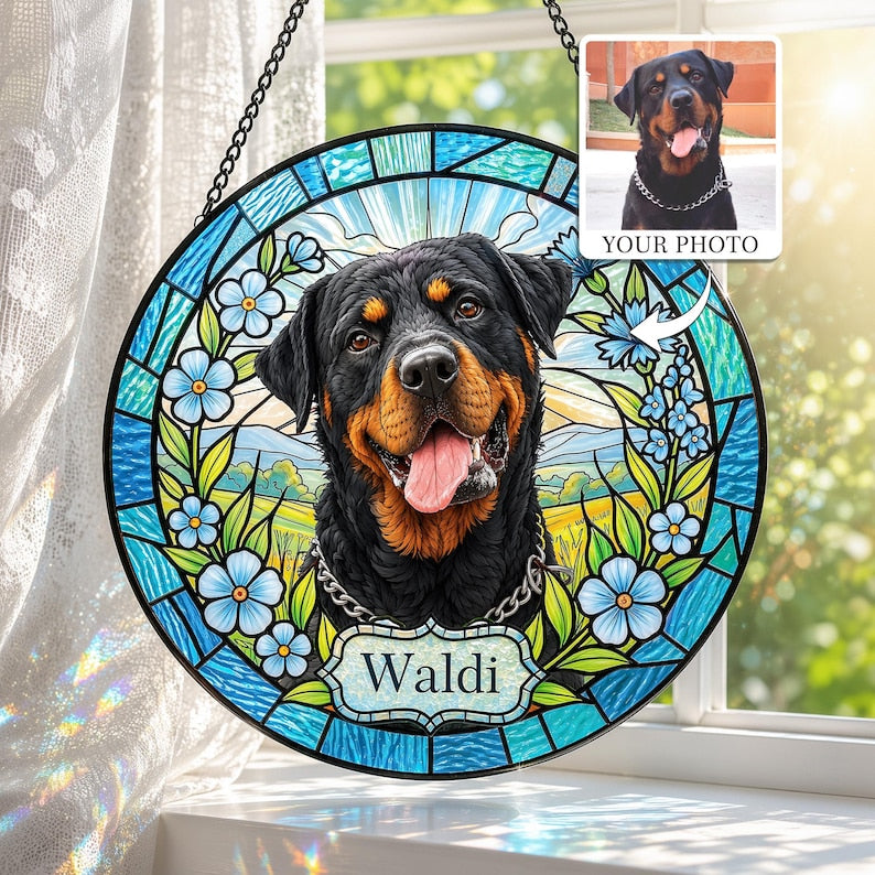 Custom Floral Pet Suncatcher