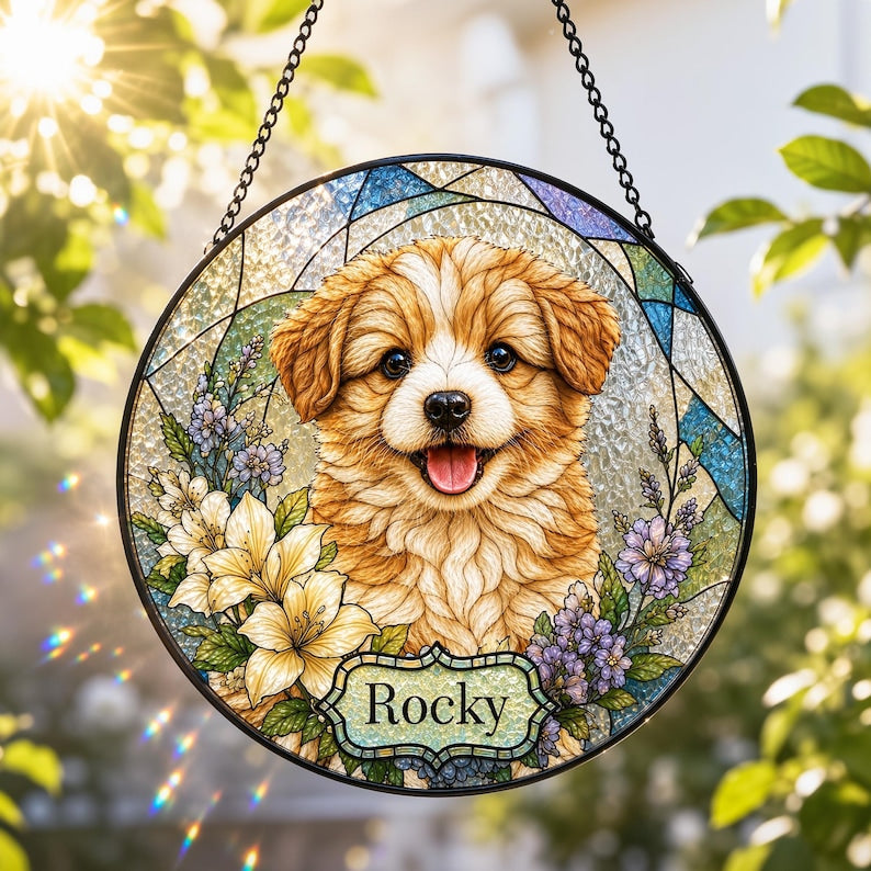 Custom Floral Pet Suncatcher