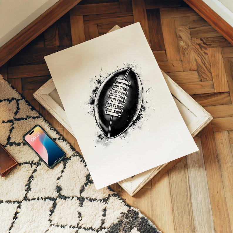 Custom Football Player Wall Art Set
