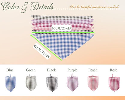 Classic Gingham Personalized Paw Icon Bandana
