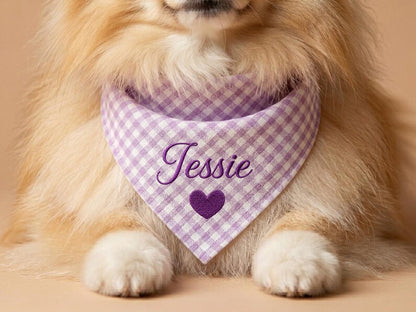 Classic Gingham Personalized Paw Icon Bandana