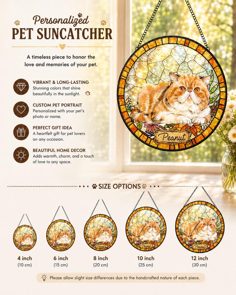 Custom Garden Pet Portrait Suncatcher