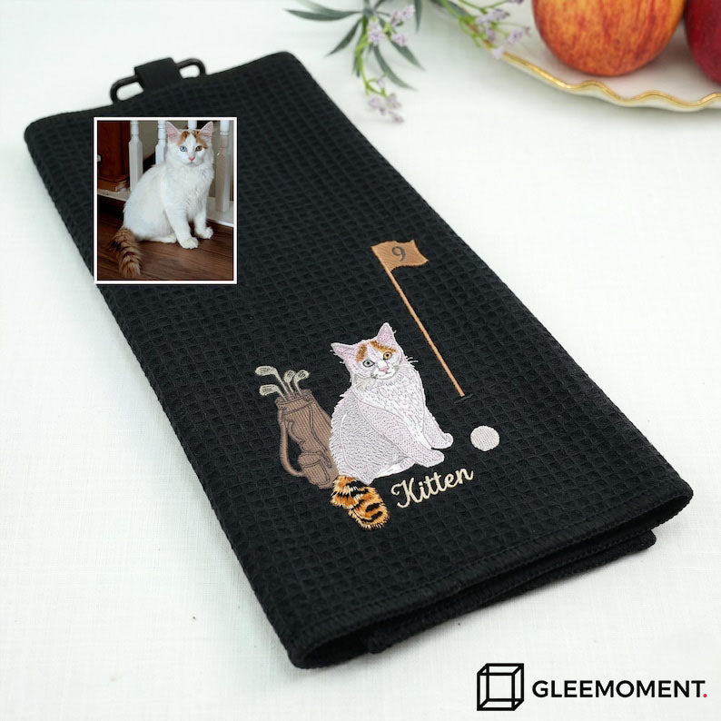 Custom Pet Portrait Golf Towel