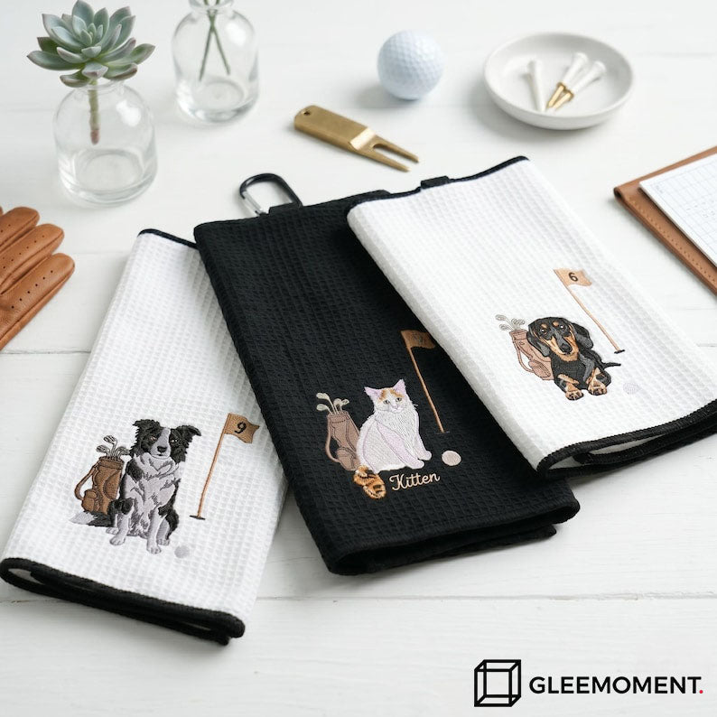 Custom Pet Portrait Golf Towel