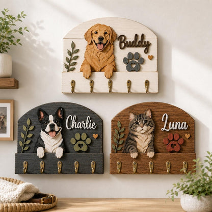 Custom Pet Portrait Leash Holder