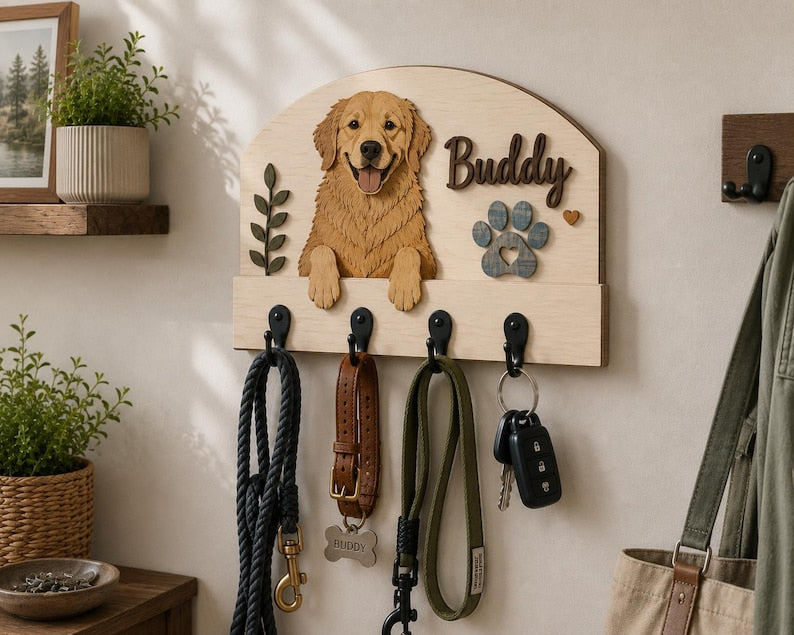 Custom Pet Portrait Leash Holder