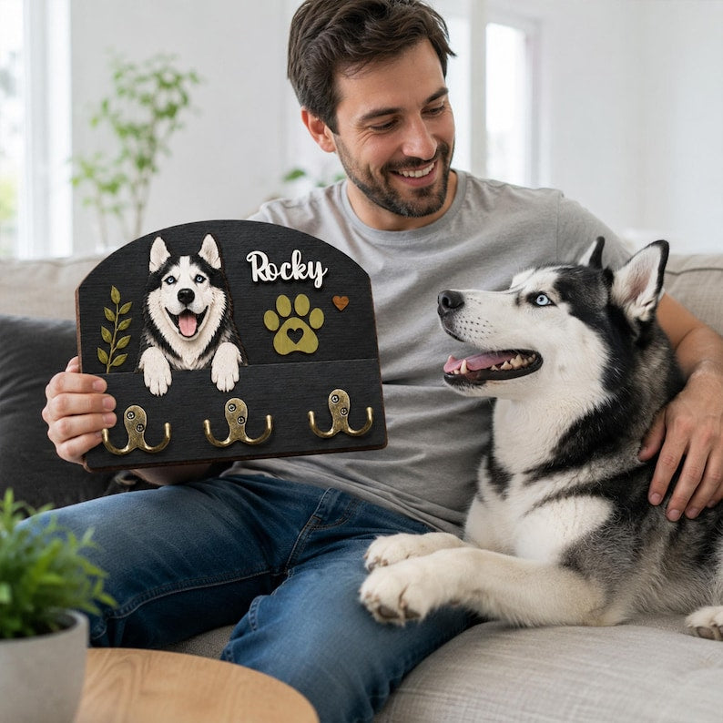 Custom Pet Portrait Leash Holder