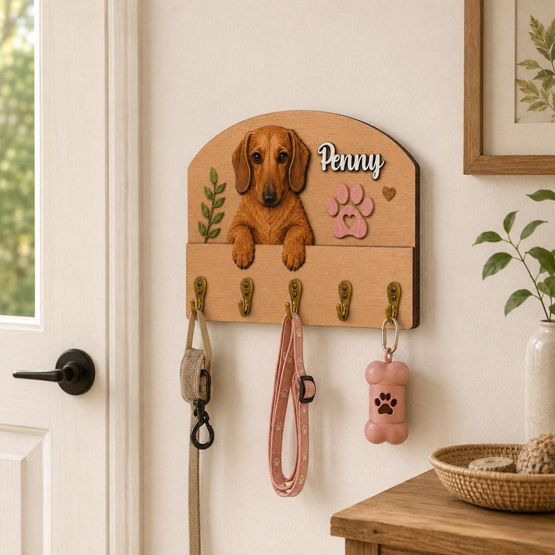 Custom Pet Portrait Leash Holder