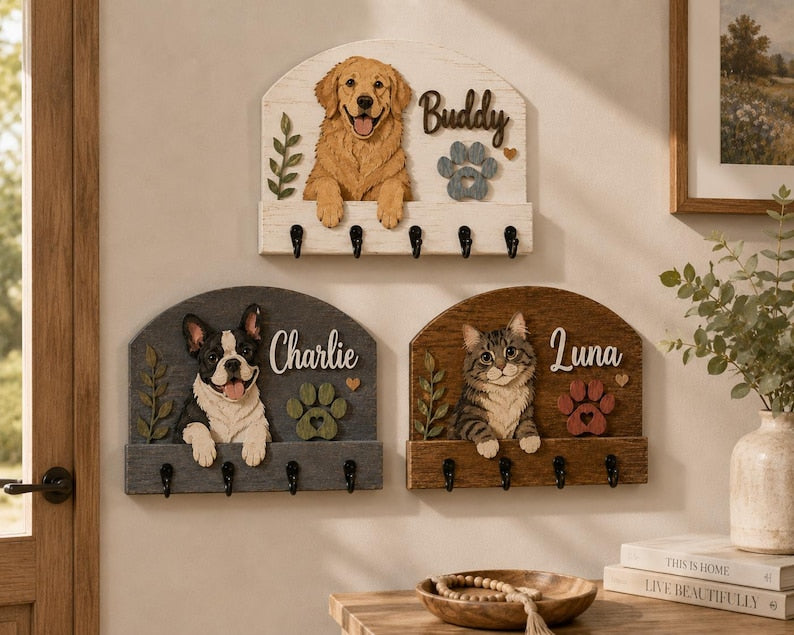 Custom Pet Portrait Leash Holder