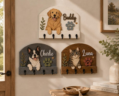 Custom Pet Portrait Leash Holder