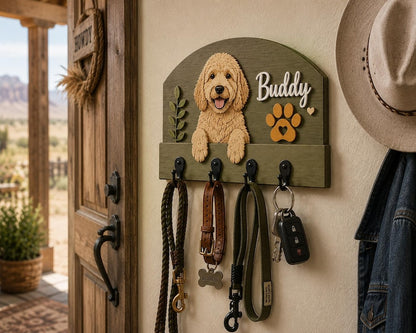 Custom Pet Portrait Leash Holder