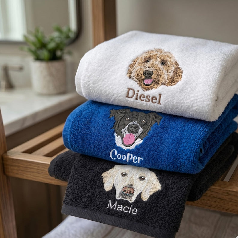 Custom Pet Portrait Towel