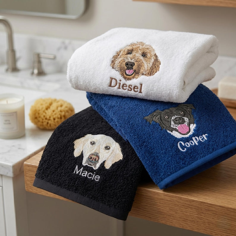 Custom Pet Portrait Towel