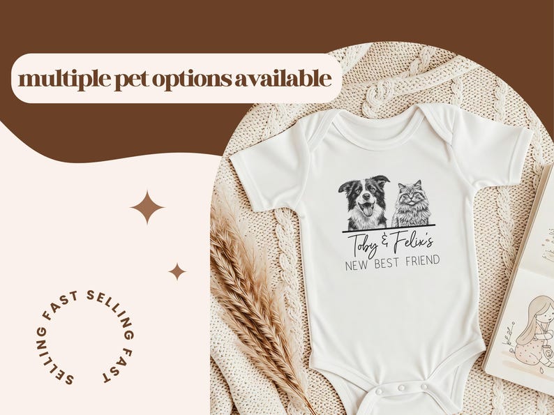 Custom Pet Sketch Baby Bodysuit