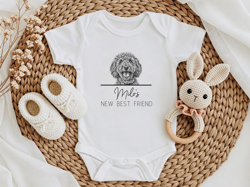 Custom Pet Sketch Baby Bodysuit