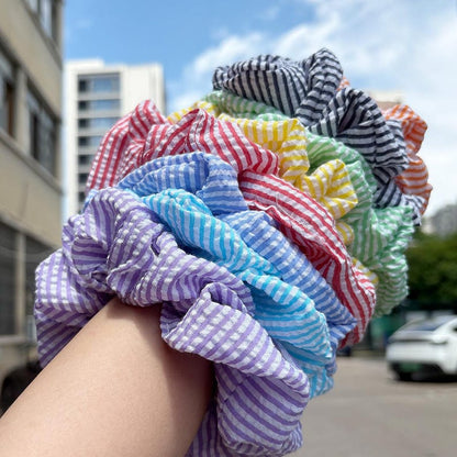 Custom Seersucker Dog Bandana with Matching Scrunchie