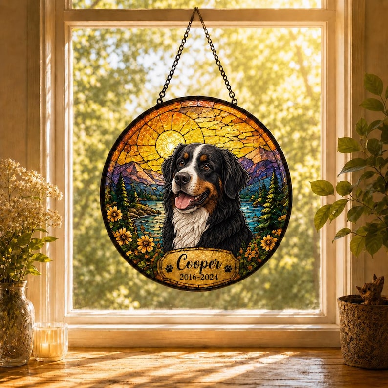 Custom Scenic Pet Memorial Suncatcher