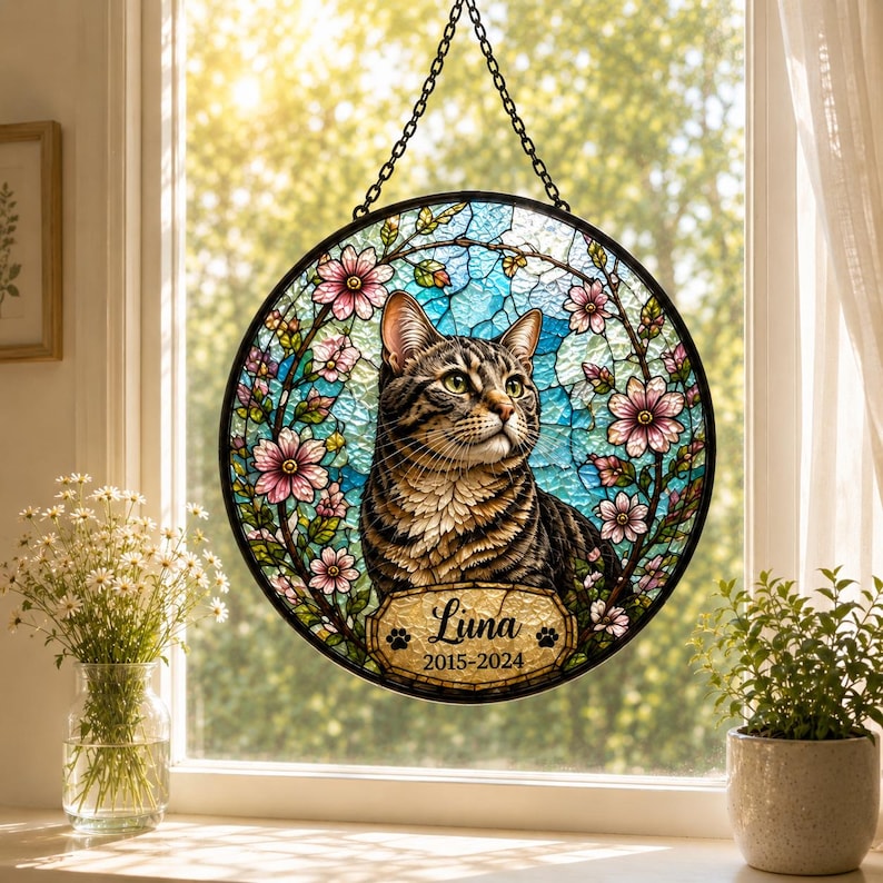 Custom Scenic Pet Memorial Suncatcher