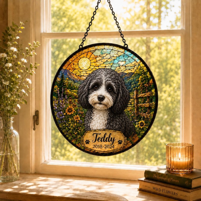 Custom Scenic Pet Memorial Suncatcher