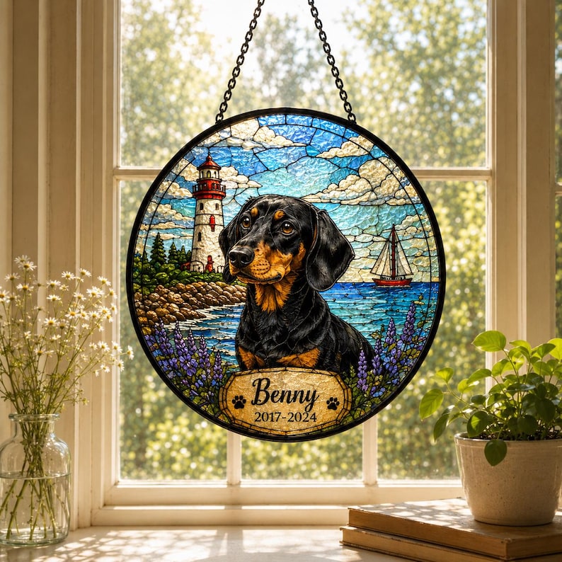 Custom Scenic Pet Memorial Suncatcher