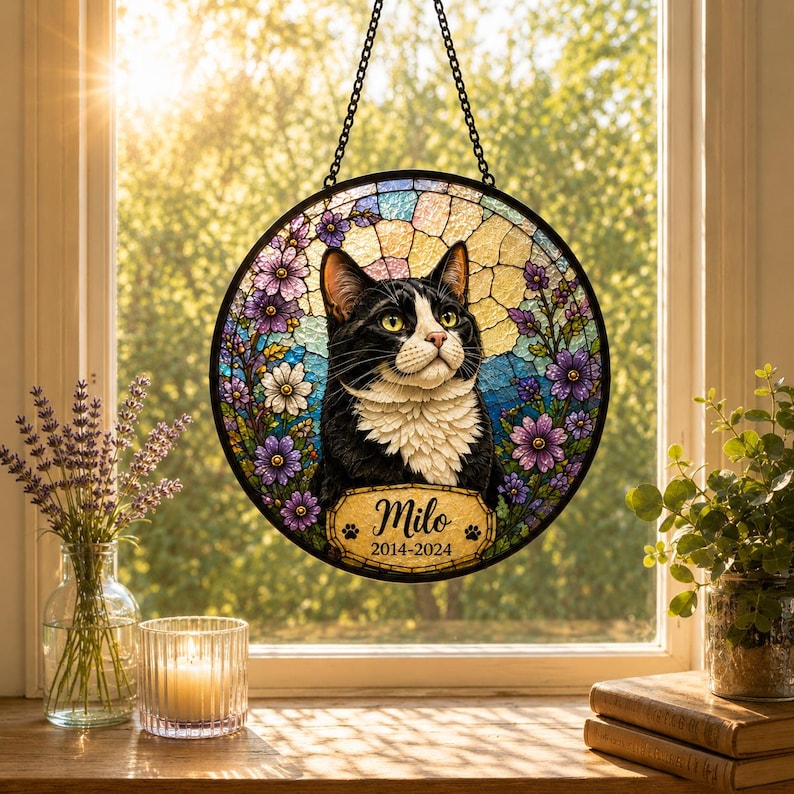 Custom Scenic Pet Memorial Suncatcher