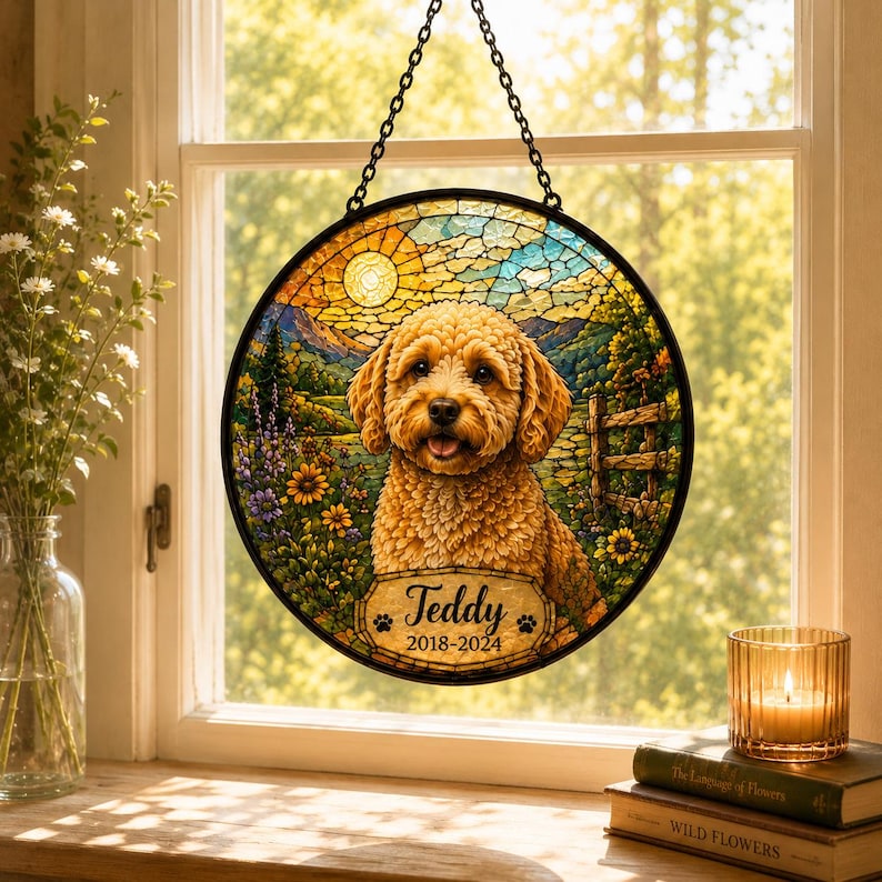 Custom Scenic Pet Memorial Suncatcher