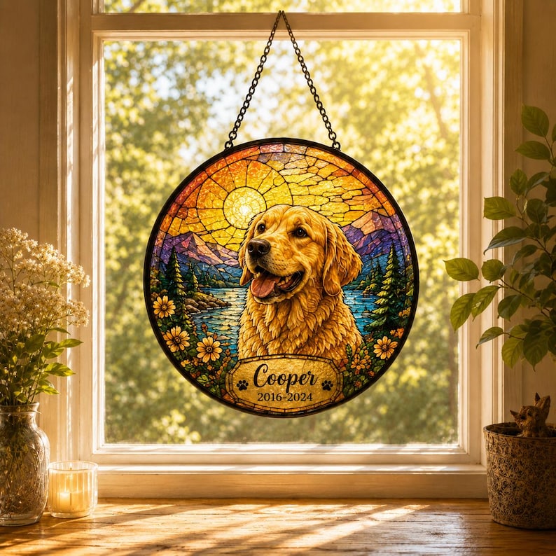 Custom Scenic Pet Memorial Suncatcher