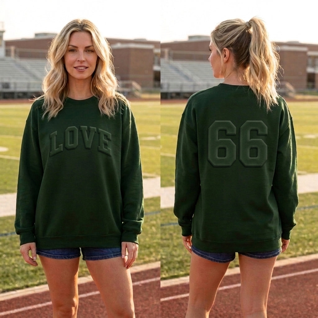 Custom Two-Sided Embossed Jersey Sweatshirt