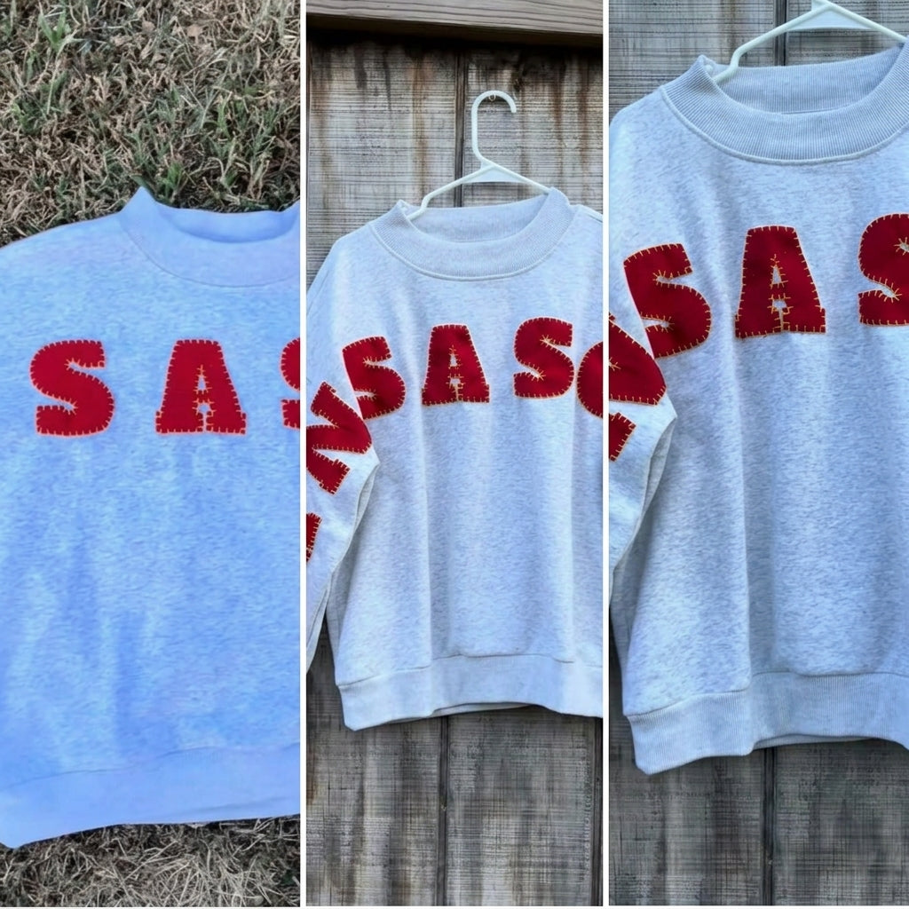 Custom Varsity Letter Sleeve Sweatshirt