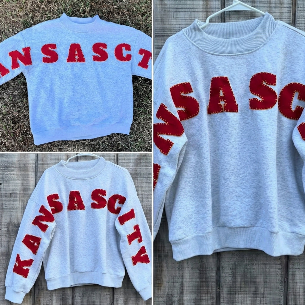 Custom Varsity Letter Sleeve Sweatshirt