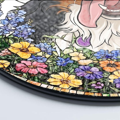 Custom Wildflower Pet Portrait Suncatcher