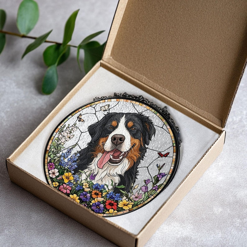 Custom Wildflower Pet Portrait Suncatcher