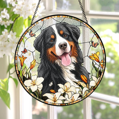 Custom Wildflower Pet Portrait Suncatcher