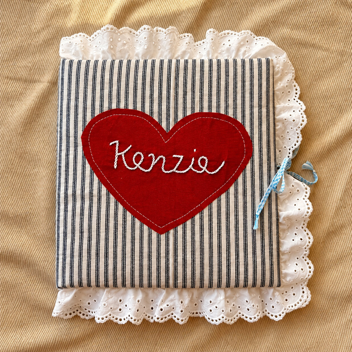 Custom Embroidered Heart Keepsake Photo Album