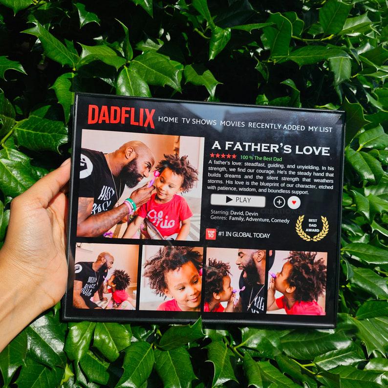 Personalized Dadflix Photo Collage Frame, Custom Text & Photo Gift for Dad