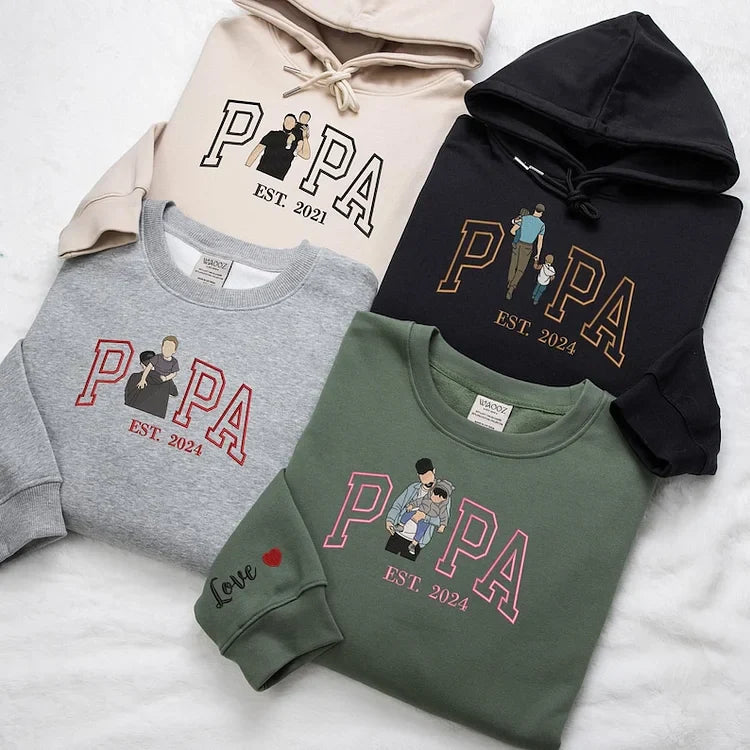 Custom Embroidered Photo Sweatshirt, Personalized Family Portrait Hoodie, Unique Keepsake Gift