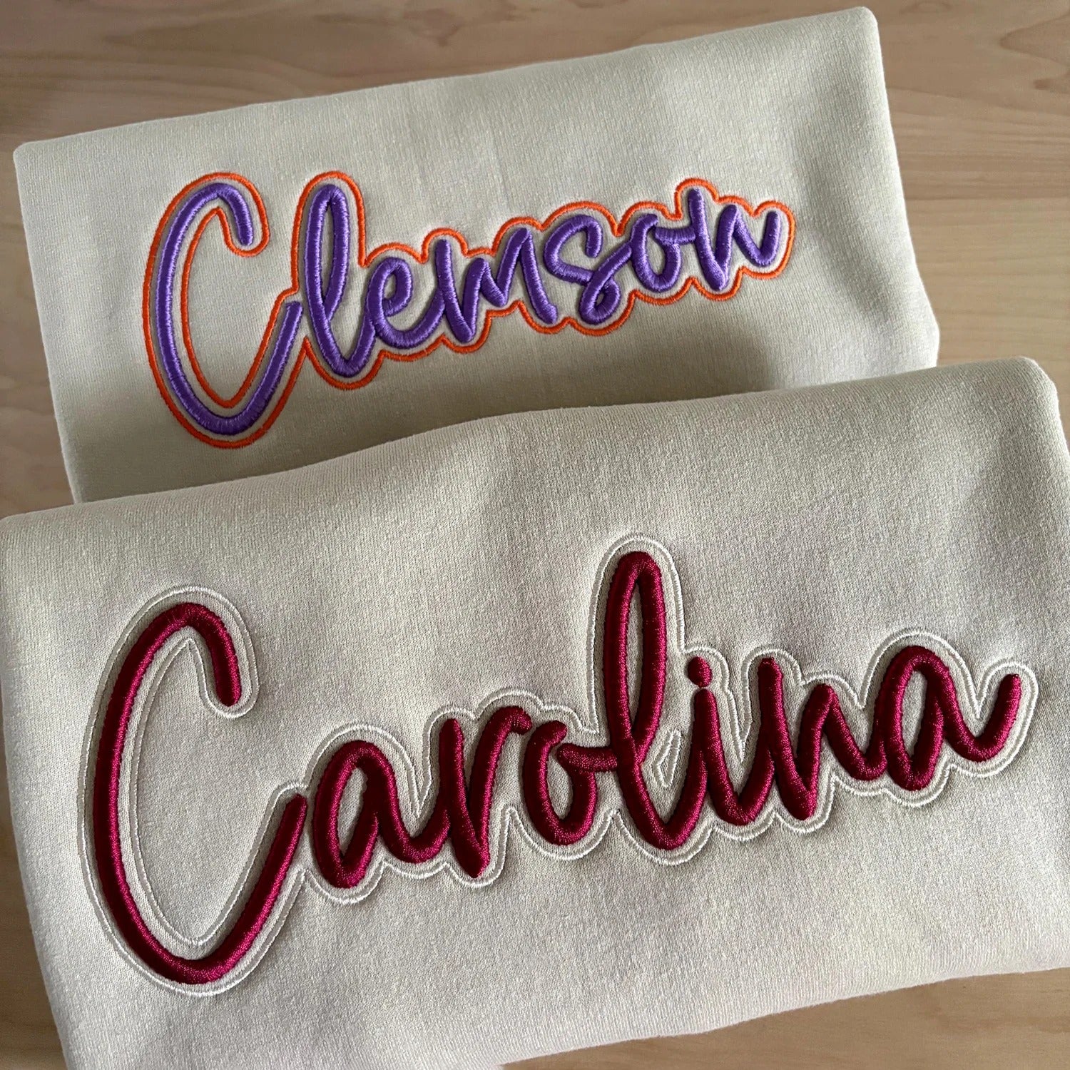 Personalized University Name 3D Puff Embroidery Crewneck, Game Day Sweatshirt